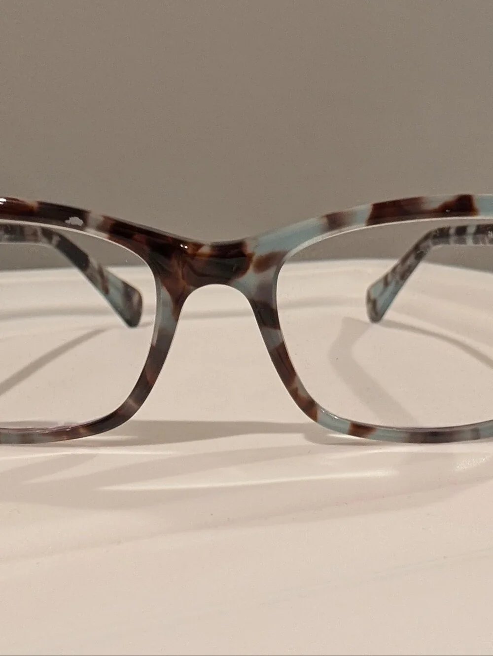 Women's Ralph laurenTortoiseshell Pattern Rectangular Glasses - Blue Brown Mix